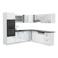 ECKKÜCHE R-Line, Weiß Hochglanz/Weiß, 247 x 237 cm, AP Anthrazit - Weiß Hochglanz/Weiß, Holzwerkstoff (247/81.6/60cm) - Vicco