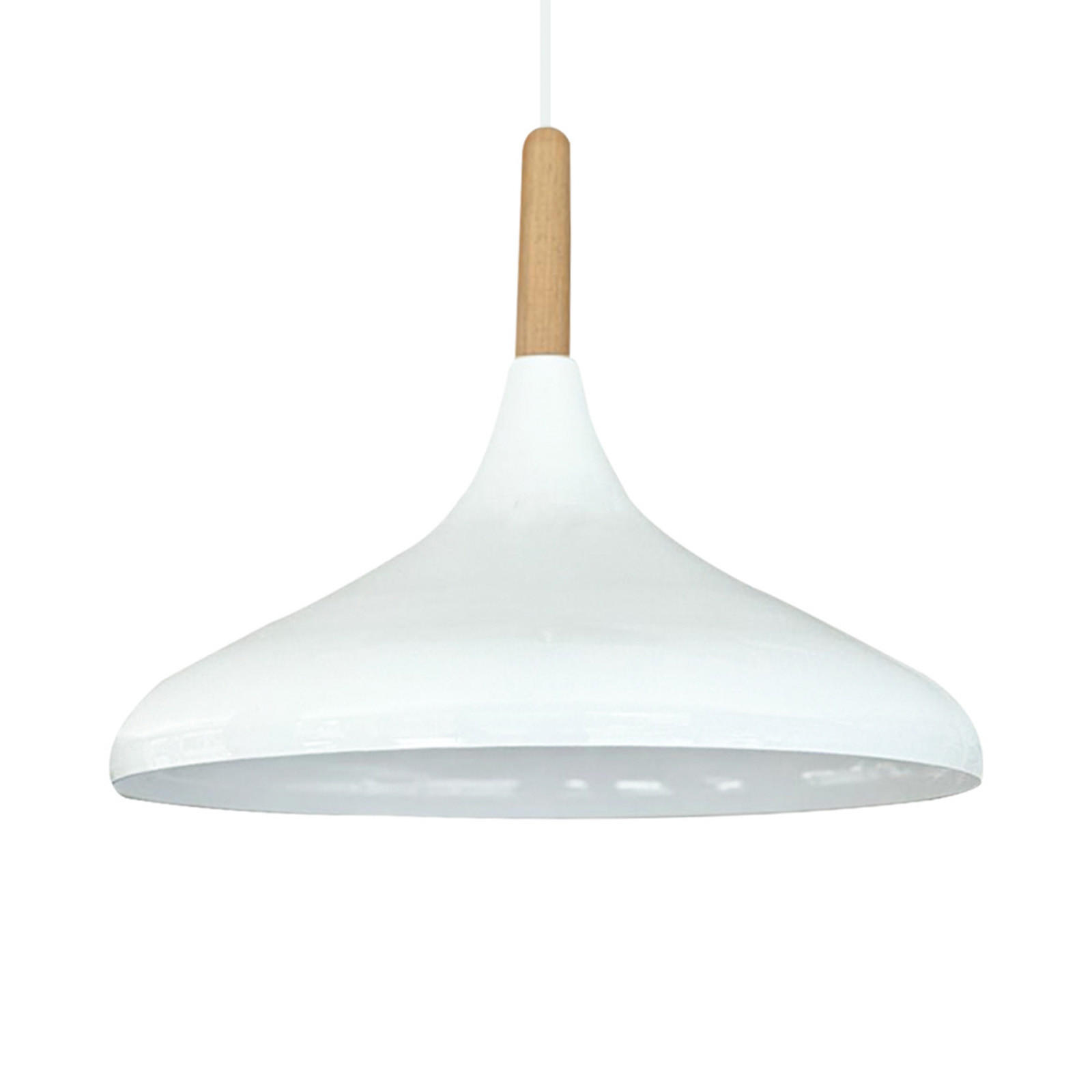 PENDELLEUCHTE Champion aus Holz 35/30 cm - Weiß, Metall (30/35/20cm) - Bamyum