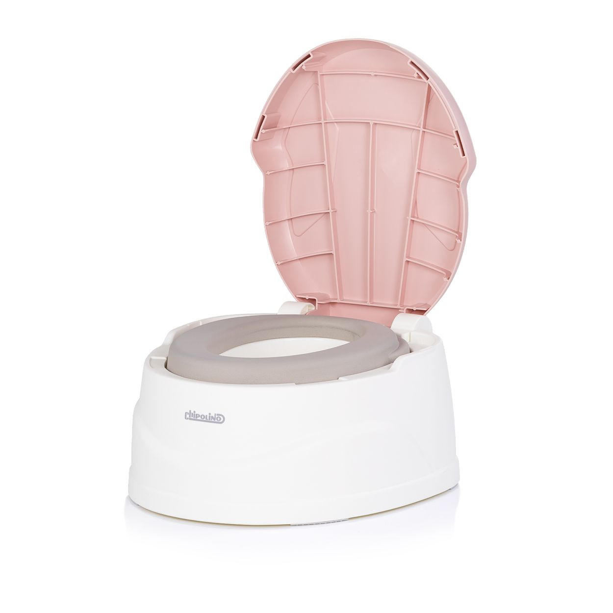TÖPFCHEN Step 2 rosa 2 in 1, Hocker, Sitz, Innenbehälter, Spritzschutz, Deckel, bis 15 kg - Rosa, Kunststoff (31/38cm) - Chipolino