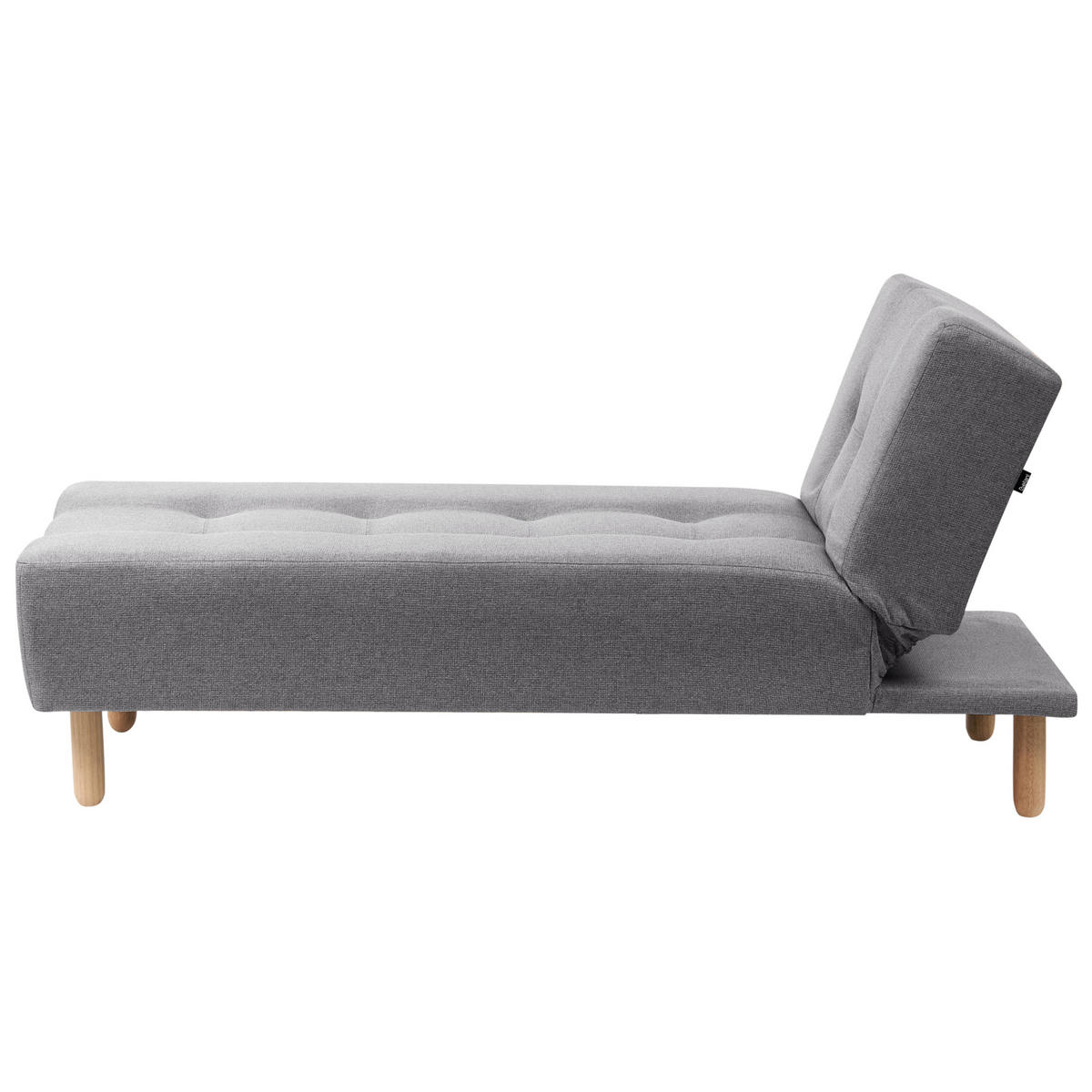 CHAISELONGUE Stoff Grau Alsten - Dunkelgrau/Braun, Textil (163/80/75cm) - Beliani