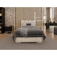 POLSTERBETT Zaira 100x200cm – Elegantes Polsterbett für modernen Wohnstil , ZONIERTE MULTI-TASCHEN-FEDERKERN (24cm), beige - Beige, Holz (100/200cm) - Homesy