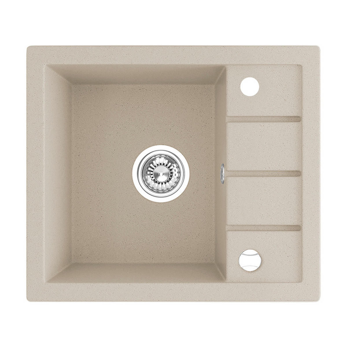 EINBAUSPÜLE Trzynastka Beige, Einzelbecken, 49,5/57/18,5 cm - Beige, Stein (49.5/18.5/57cm) - bad land