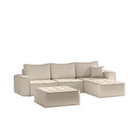 ECKSOFA Sande In Alpine - Beige, Holzwerkstoff/Textil (292/192cm) - Fun Möbel