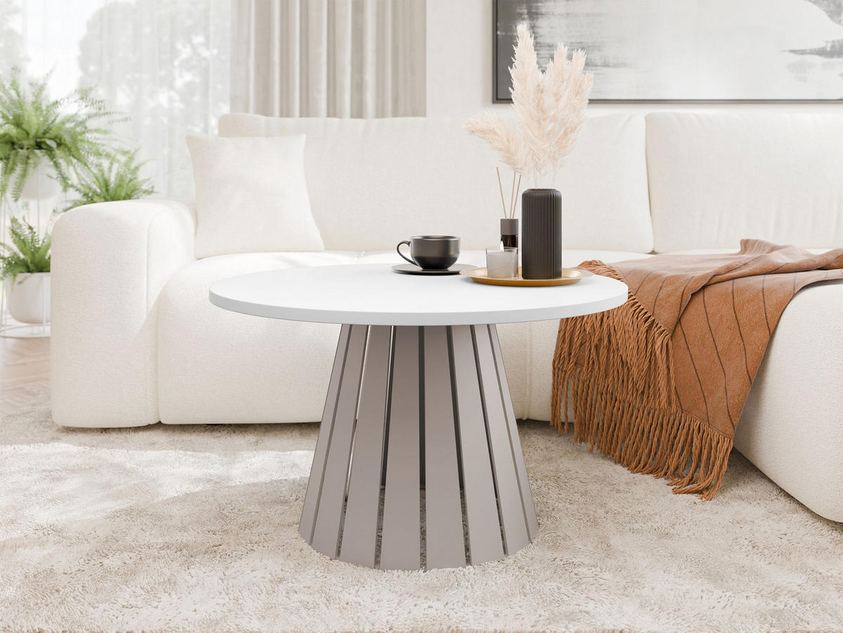 COUCHTISCH Circolo Cashmere - Kaschmir/Weiß, Holzwerkstoff/Metall (75/75/45cm) - MIRJAN24