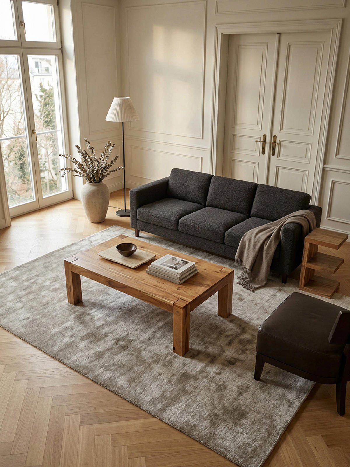 COUCHTISCH aus Akazienholz, rustikal, quadratisch, handgefertigt, Beige 110x60x40 cm - Beige, Holz (60/110/40cm) - KADIMA DESIGN