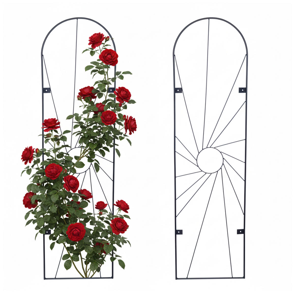 2XRANKGITTER - Schwarz, Metall (38/140/1cm) - Relaxdays