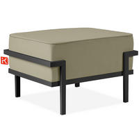 GARTENLOUNGE-HOCKER TRIGLO auf Metallfüßen, Modern, Dunkelgrau/Beige - Dunkelgrau/Beige, Textil/Metall (69/44/54cm) - KONSIMO®