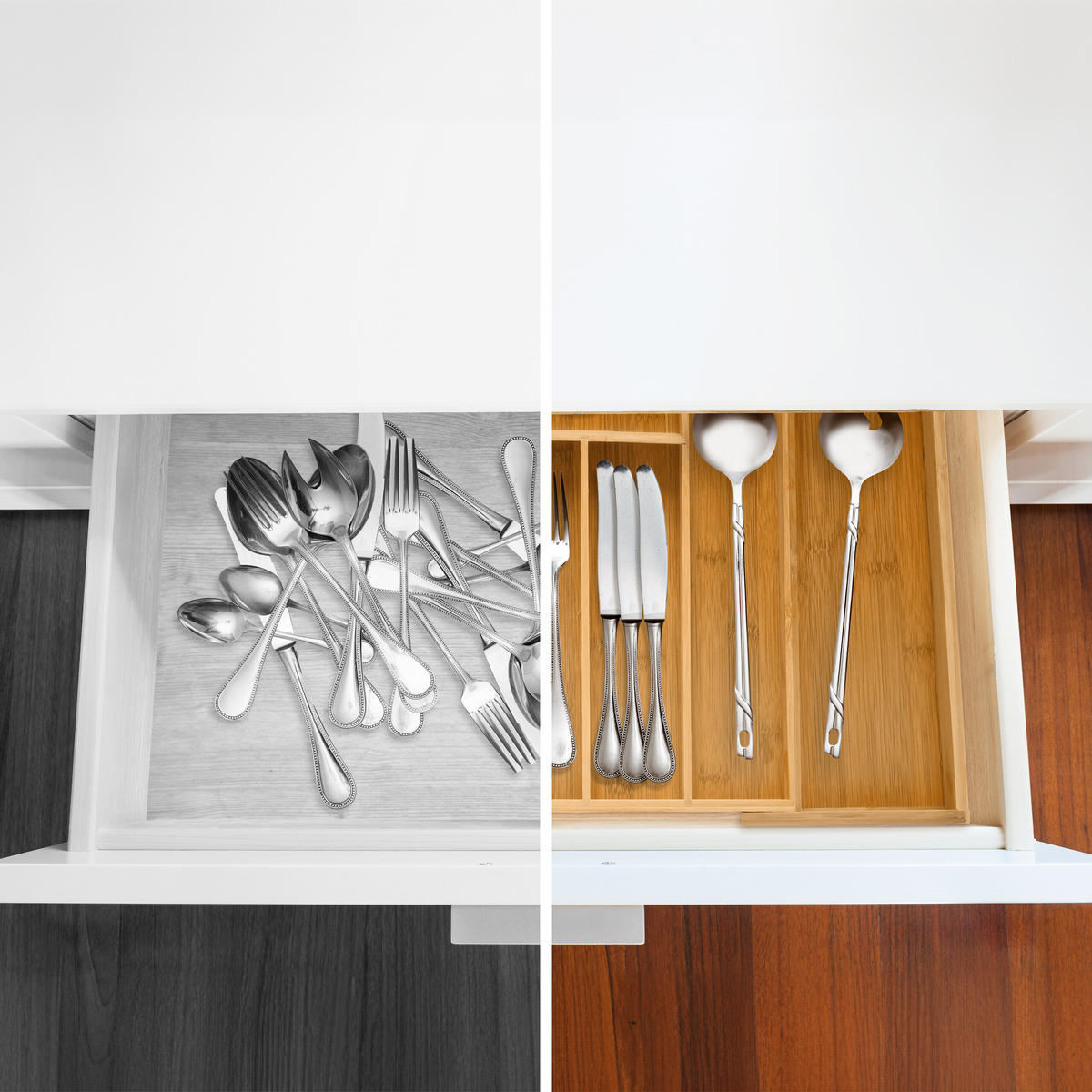 BESTECKKASTEN - Hellbraun, Holz (34/5/48cm) - Relaxdays