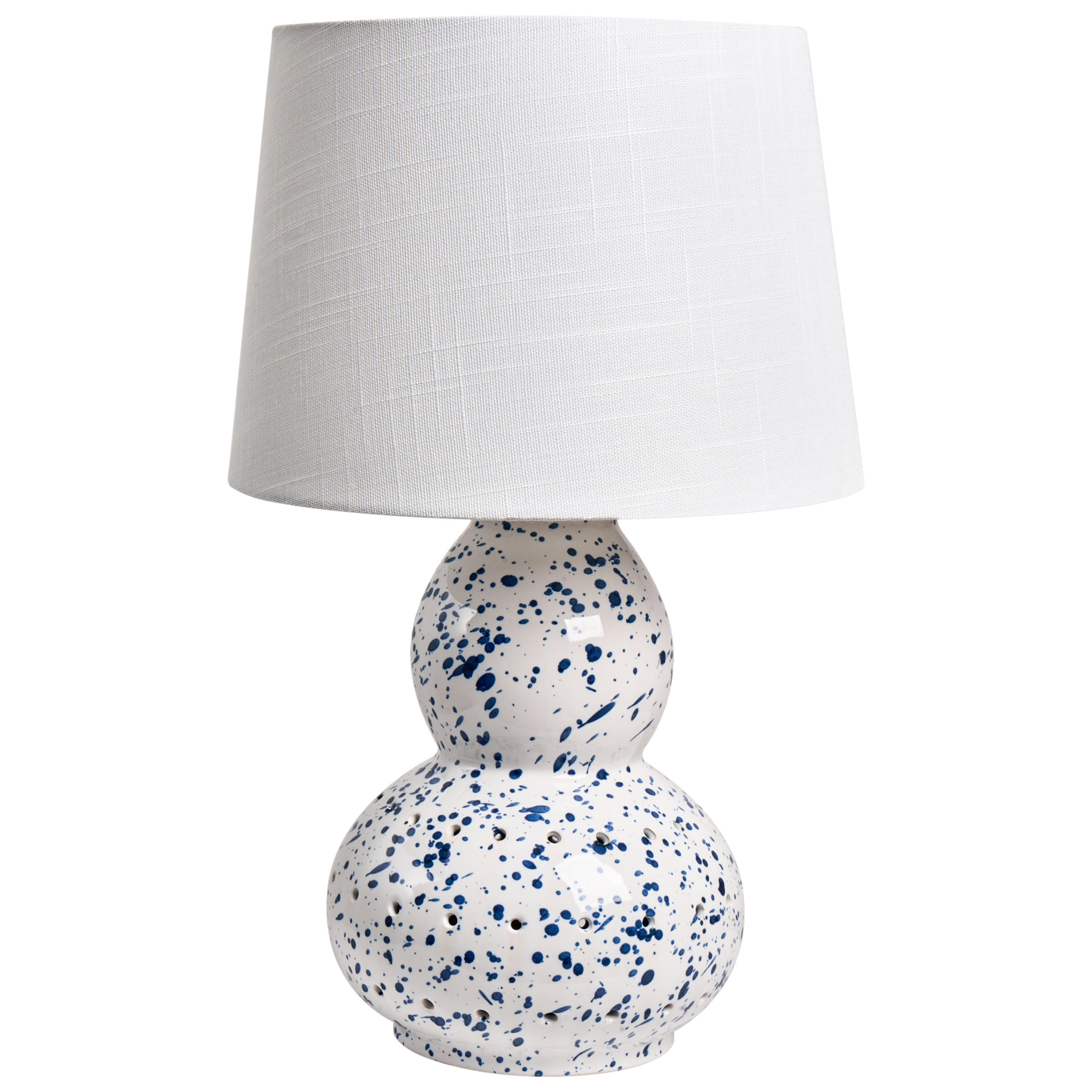 Beliani Tischlampe Weiß, Blau 28x46x28 cm
