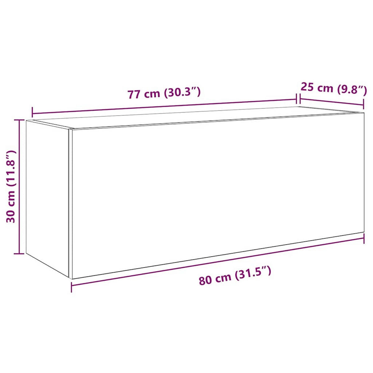 BAD-WANDSCHRANK Weiss 80/25/30 Cm Holzwerkstoff - Weiß, Holzwerkstoff (25/30/80cm) - vidaXL