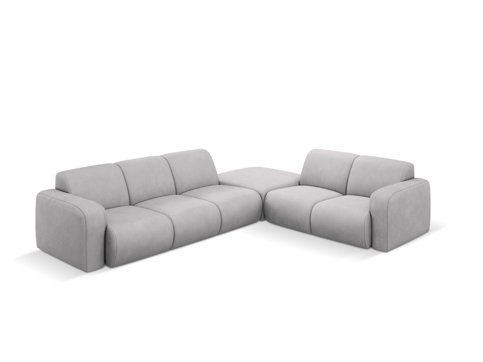 ECKSOFA rechts Molino aus strukturiertem Stoff hellgrau 6 Sitzplätze - Hellgrau, Textil (250/315cm) - Micadoni