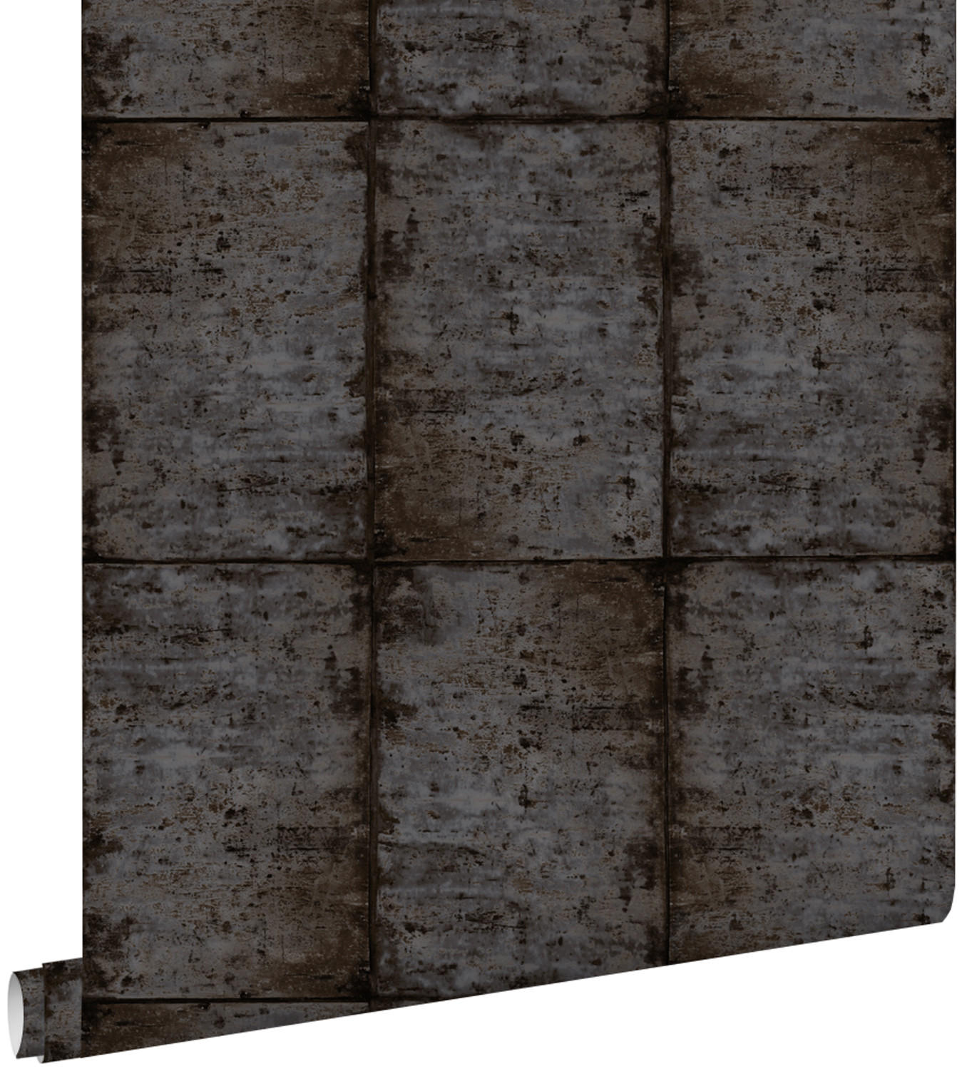 TAPETE Zinkplatten 53 cm x 10.05 m - Schwarz, Papier (53/1000cm) - ESTAhome