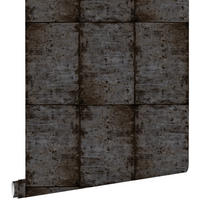 TAPETE Zinkplatten 53 cm x 10.05 m - Schwarz, Papier (53/1000cm) - ESTAhome