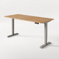 SCHREIBTISCH Elektrisch Höhenverstellbarer HomePro 180x80cm Grau/Massive Eiche mit Memory-Funktion, Anti-Kollisions Technologie - Eichefarben/Grau, Holz (80/180/63.5cm) - Desktronic