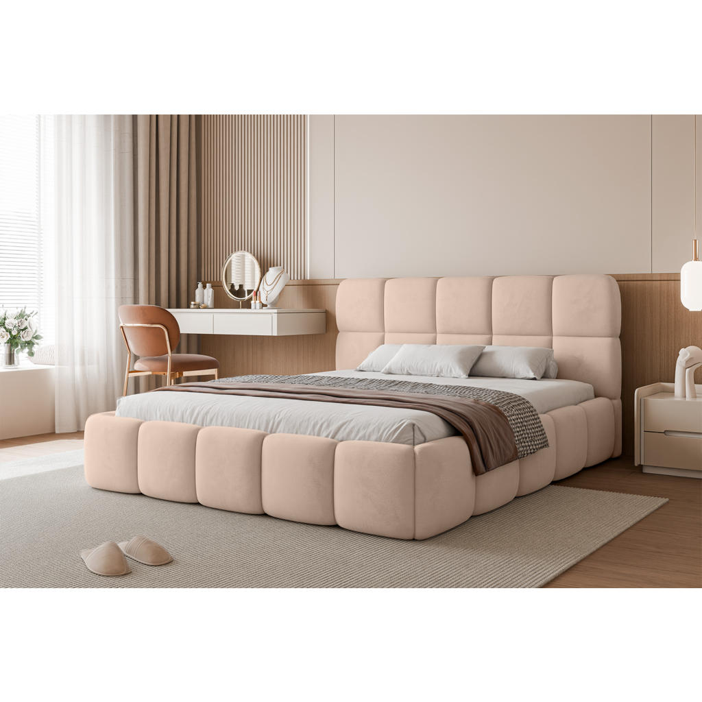 Thumbnail - Fedve Polsterbett, Hellrosa, Textil, 160x200 cm, Schlafzimmer, Betten