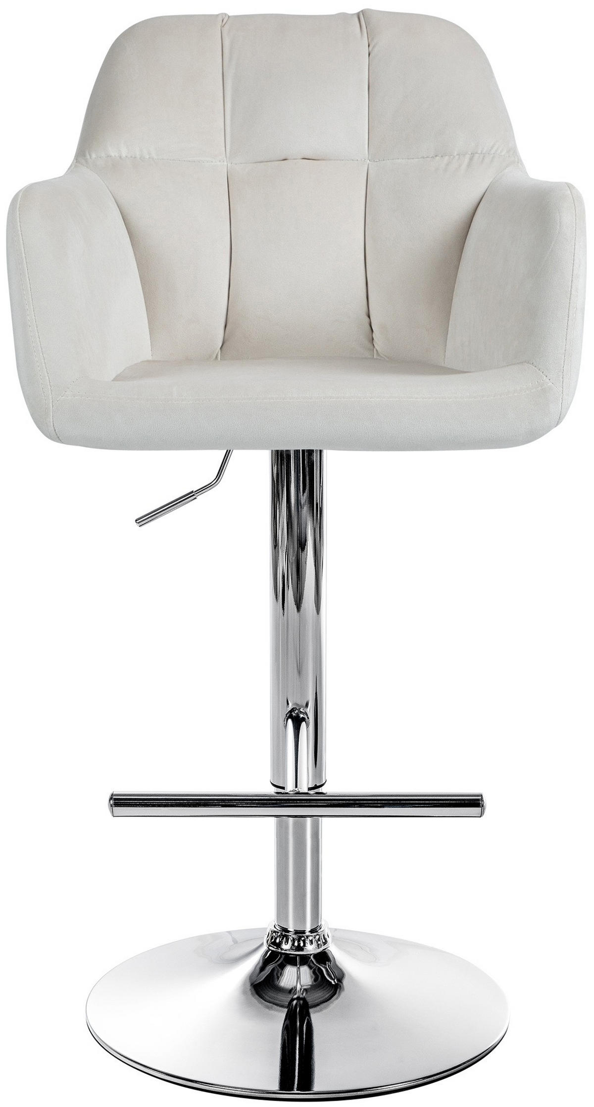 BARHOCKER Samt creme - Chromfarben/Creme, Textil (57/97/59cm) - CLP