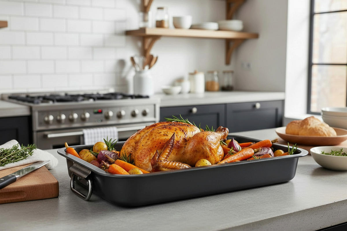 BRATENBLECH Bräter - 39 x 29 cm - Grau, Metall (39/29/6cm) - Cosy & Trendy