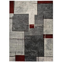 WEBTEPPICH Grau Dreams 140/200 cm - Rot/Grau, Naturmaterialien/Textil (140/200cm) - Atticgo