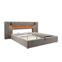 STAURRAUMBETT 180/200 cm DE-02846, mit USB, LED und Nachttischlampe, in Grau - Grau, Metall (180/200cm) - ComfortXL