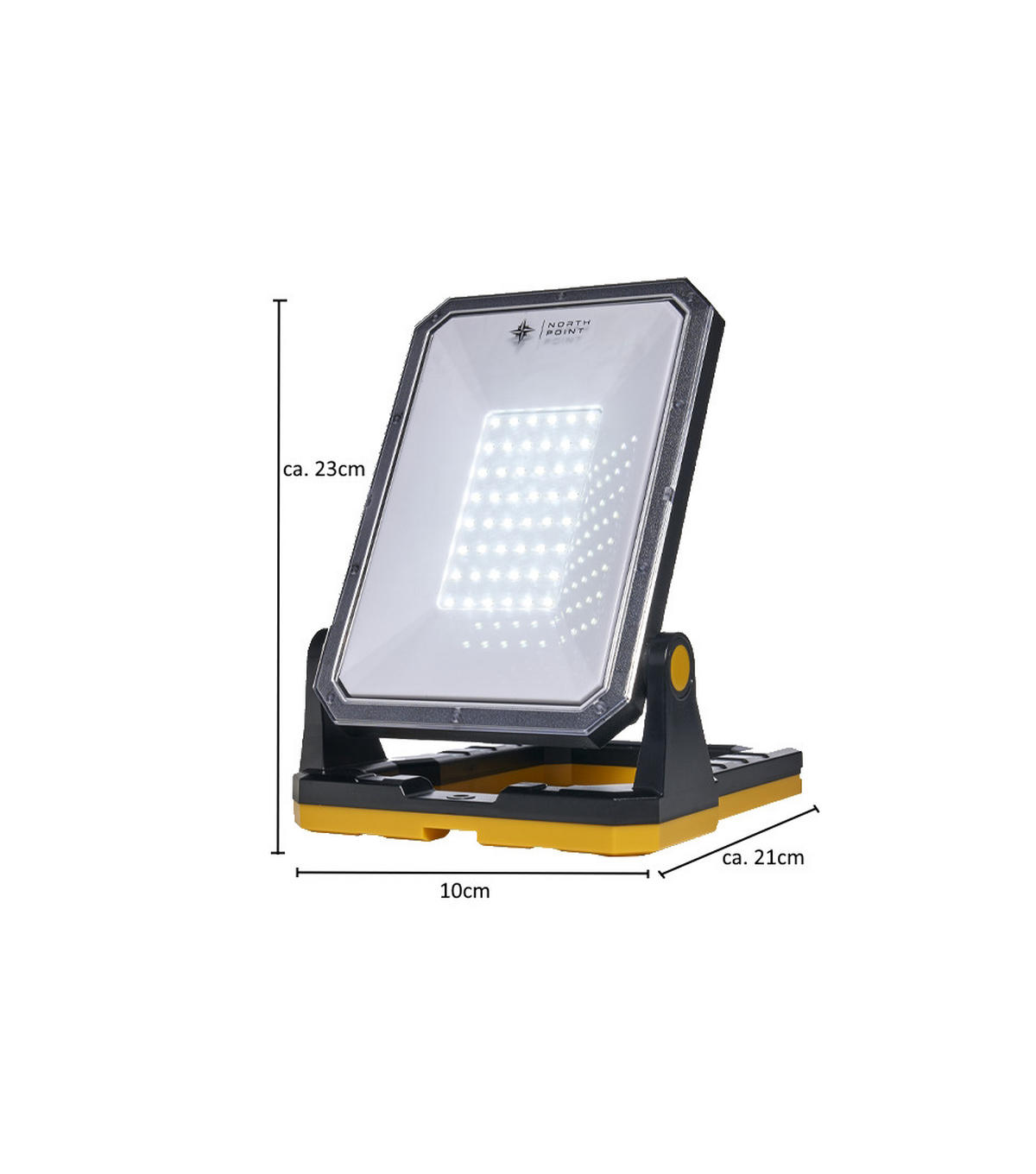AKKU-LED-BAUSTRAHLER - dimmbar und leistungsstark für Baustellen und Werkstätten, 2er-Set - Schwarz, Kunststoff (9.2/20.8/21.5cm) - Northpoint