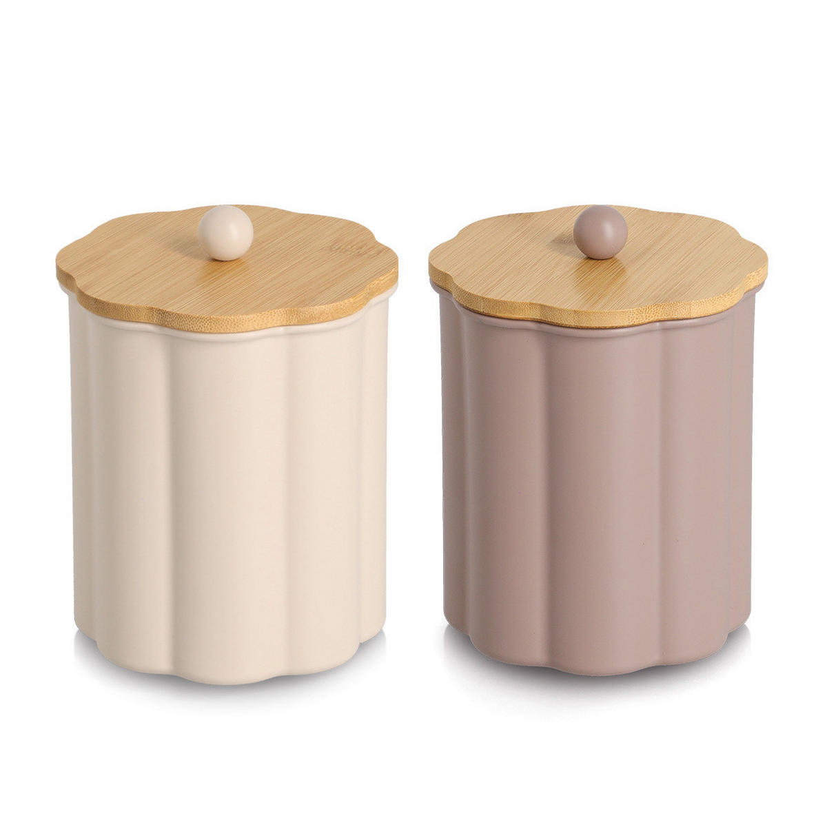 VORRATSDOSE Bambusdeckel 1 l 12,2/12,2/16,5 cm - Beige, Metall (12.2/16.5/12.2cm) - ZELLER