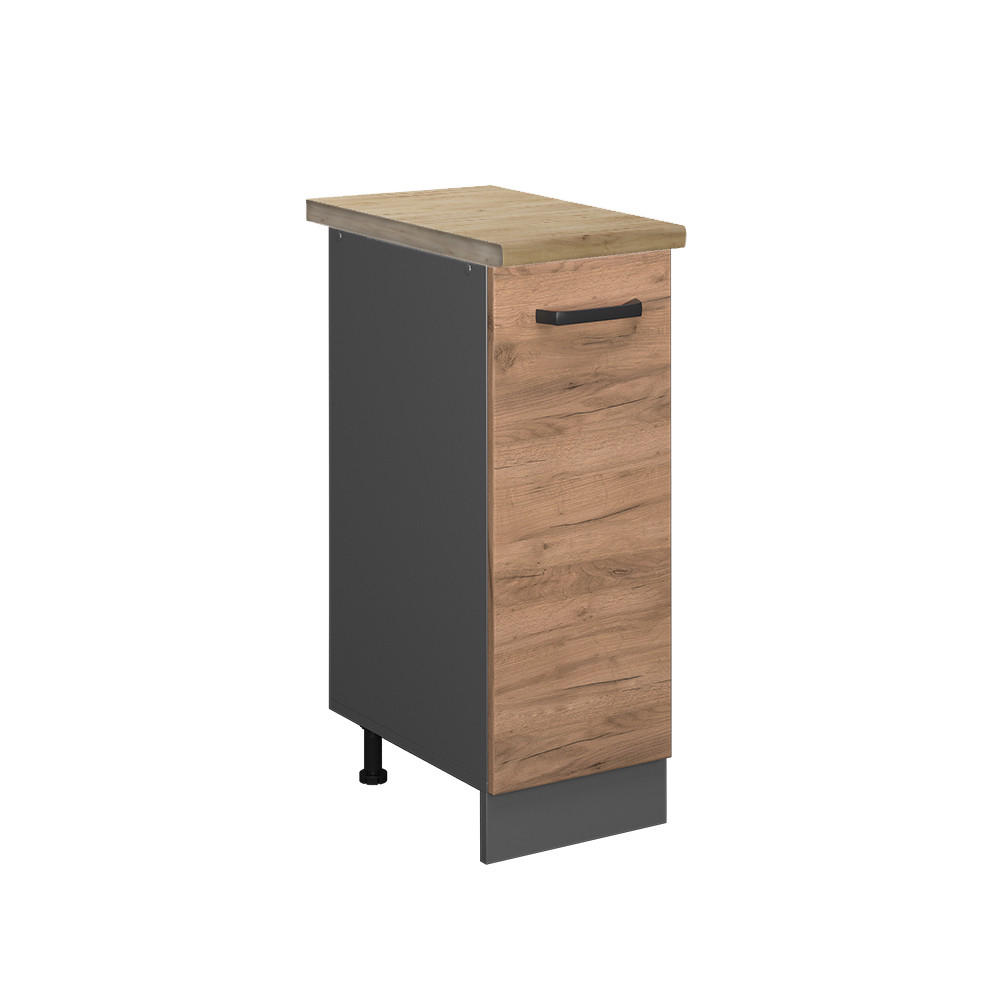 APOTEKARSKÅP R-Line Goldkraft ek 30 cm , AP Oak Honungsek, Antracit 81.6/30/60 cm