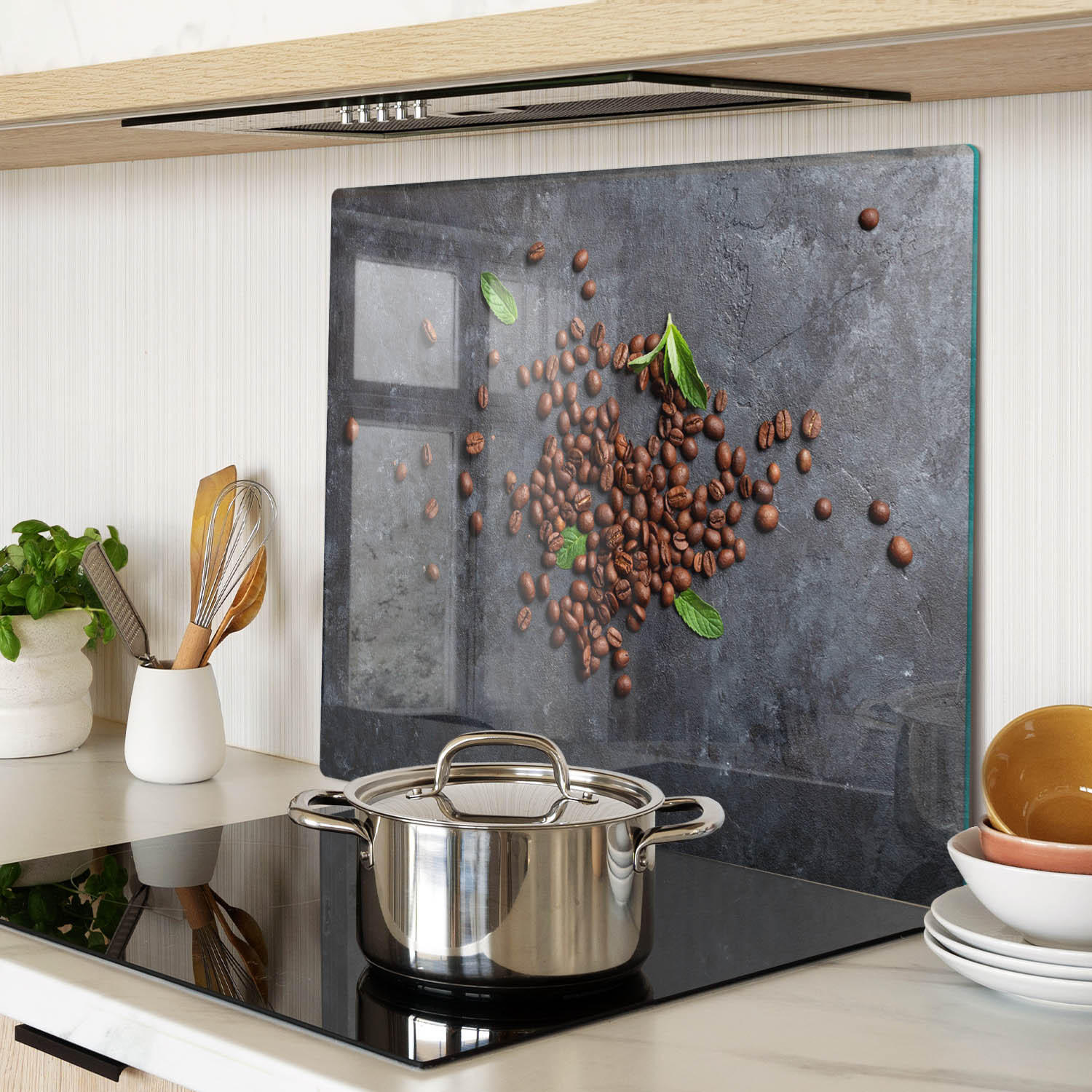 GLASPLATTE 60x52 cm Kaffeebohnen - Braun, Glas (60/0.4/52cm) - TULUP