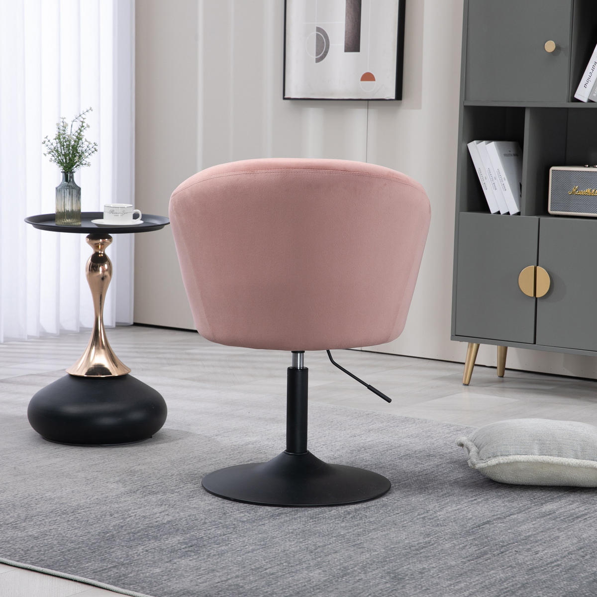LOUNGESESSEL JAMAIKA mit Armlehnen Samt - Altrosa, Textil (59/95/59cm) - SVITA