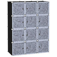 KLEIDERSCHRANK, Schwarz + Weiß - Schwarz, Kunststoff (47/145/111cm) - HOMCOM