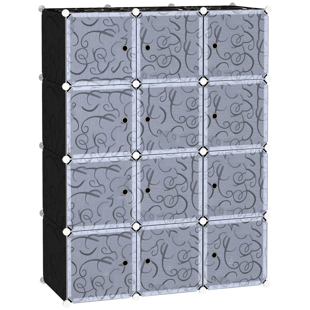 KLEIDERSCHRANK, Schwarz + Weiß - Schwarz, Kunststoff (47/145/111cm) - HOMCOM
