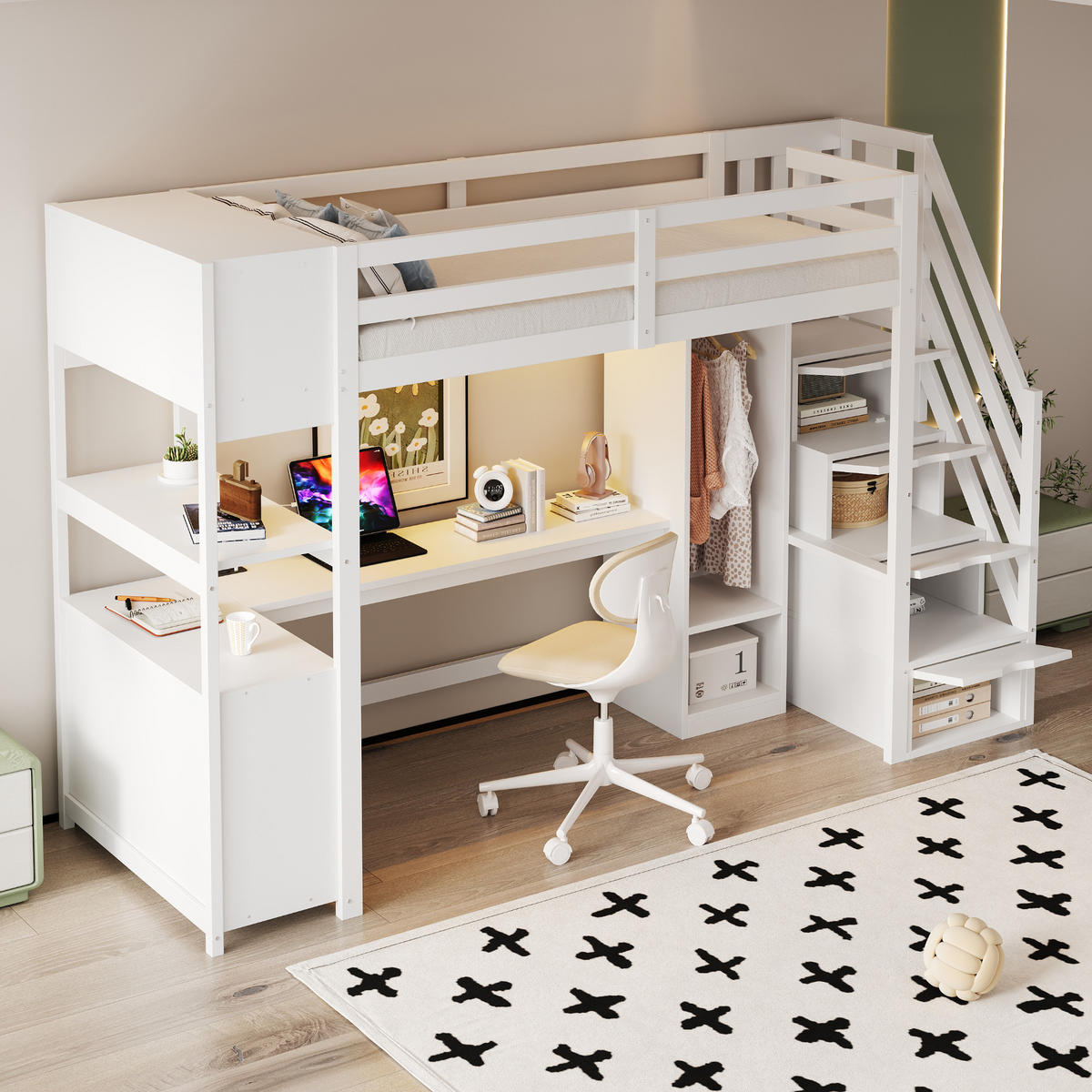 HOCHBETT Holz 90/200 cm Weiß - Weiß, Holz/Holzwerkstoff - Raumix