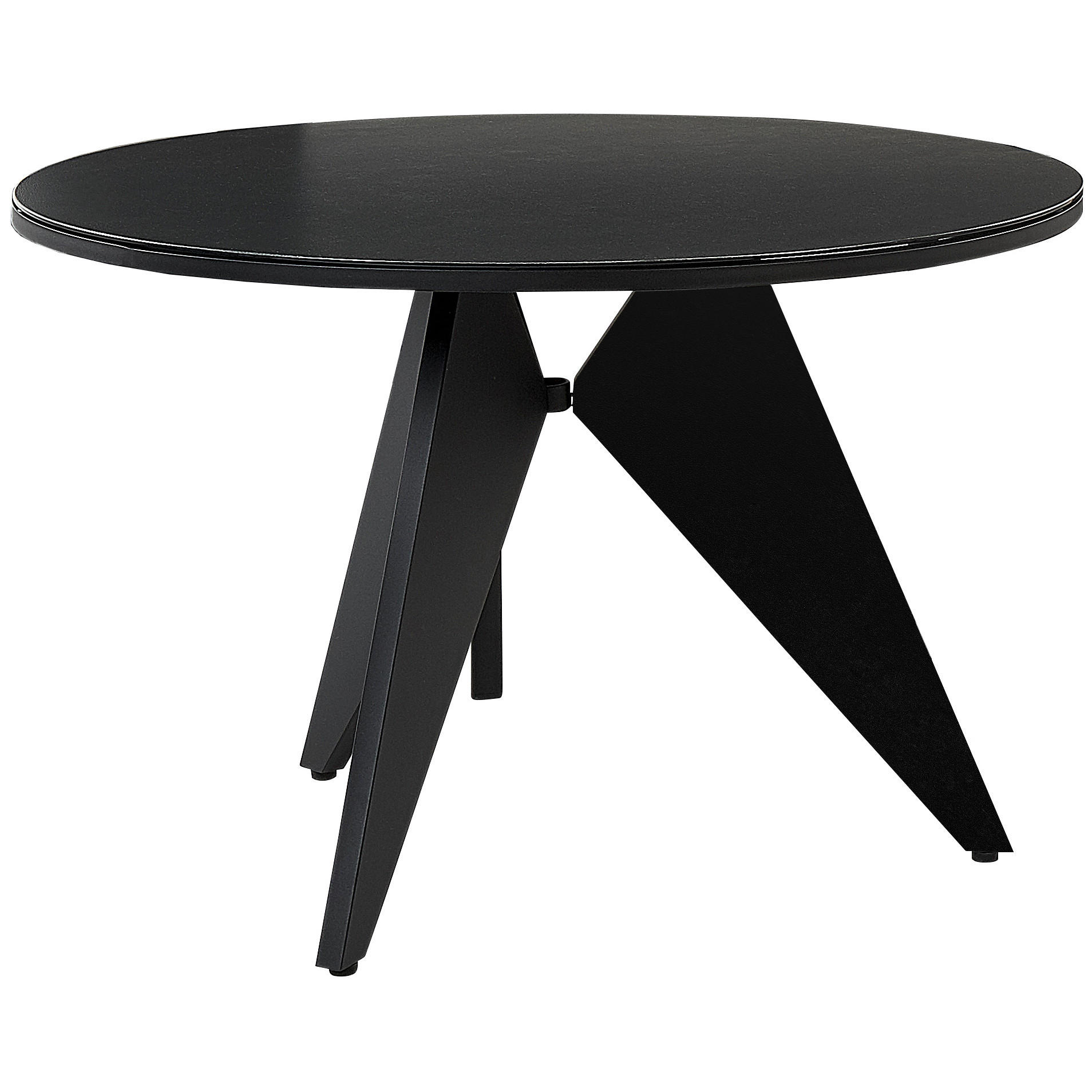 GARTENTISCH Glas Schwarz Olmetto - Schwarz, Metall (110/110/74cm) - Beliani