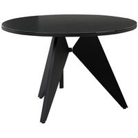 GARTENTISCH Glas Schwarz Olmetto - Schwarz, Metall (110/110/74cm) - Beliani