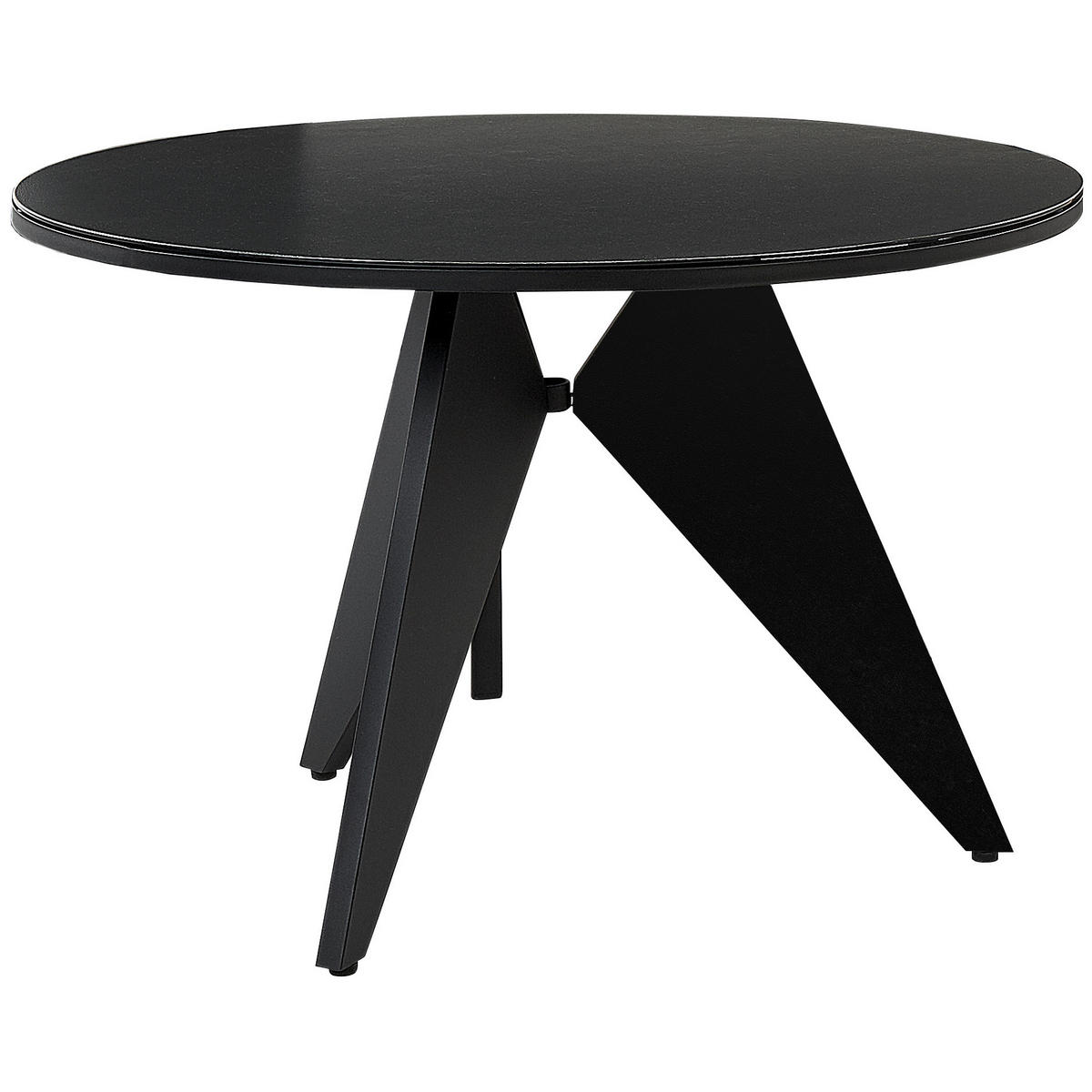 GARTENTISCH Glas Schwarz Olmetto - Schwarz, Metall (110/110/74cm) - Beliani