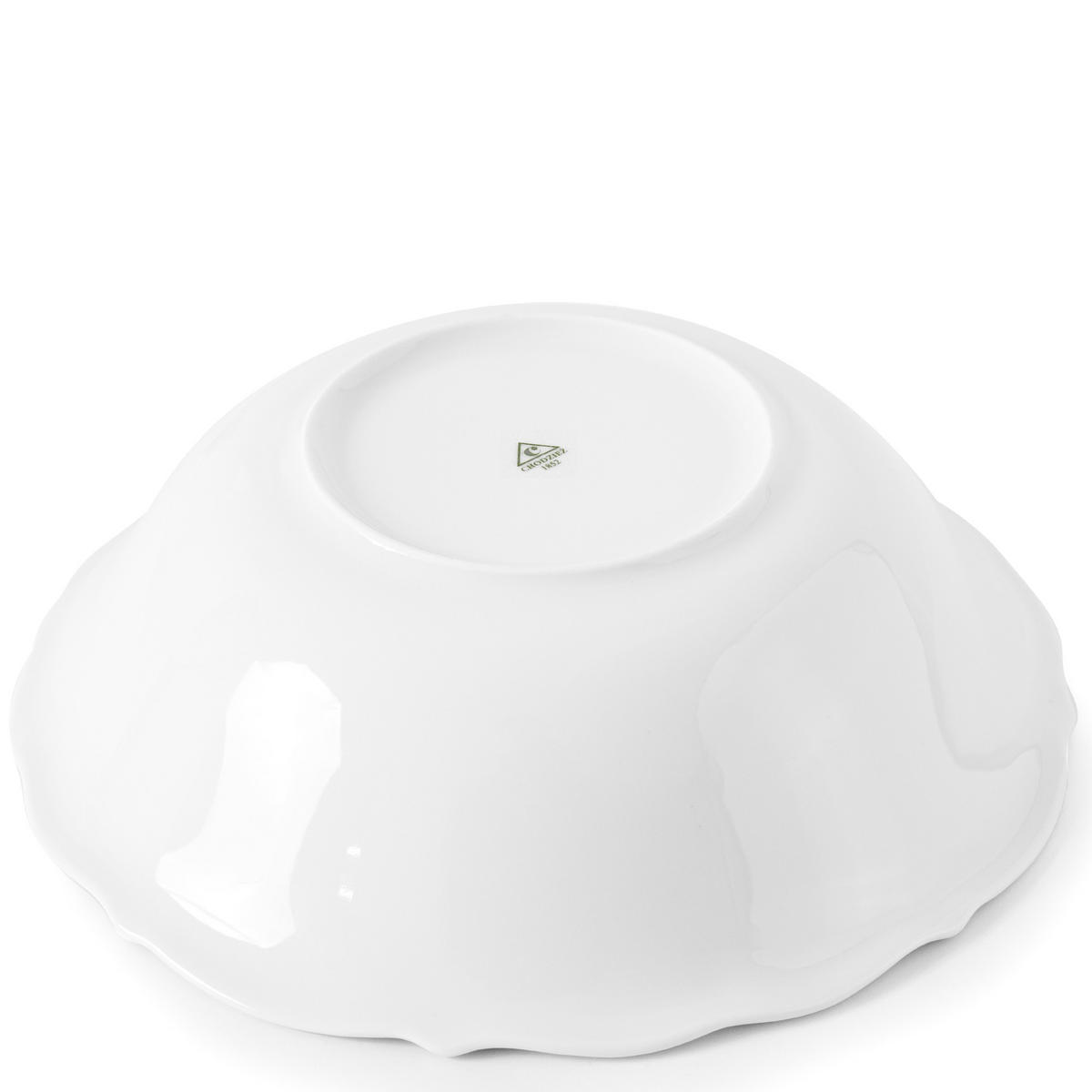 SALATSCHÜSSEL Chodziez MARIA TERESA Porzellan mit Goldrand, Weiß / Gold - Goldfarben/Weiß, Keramik (26cm) - KONSIMO®