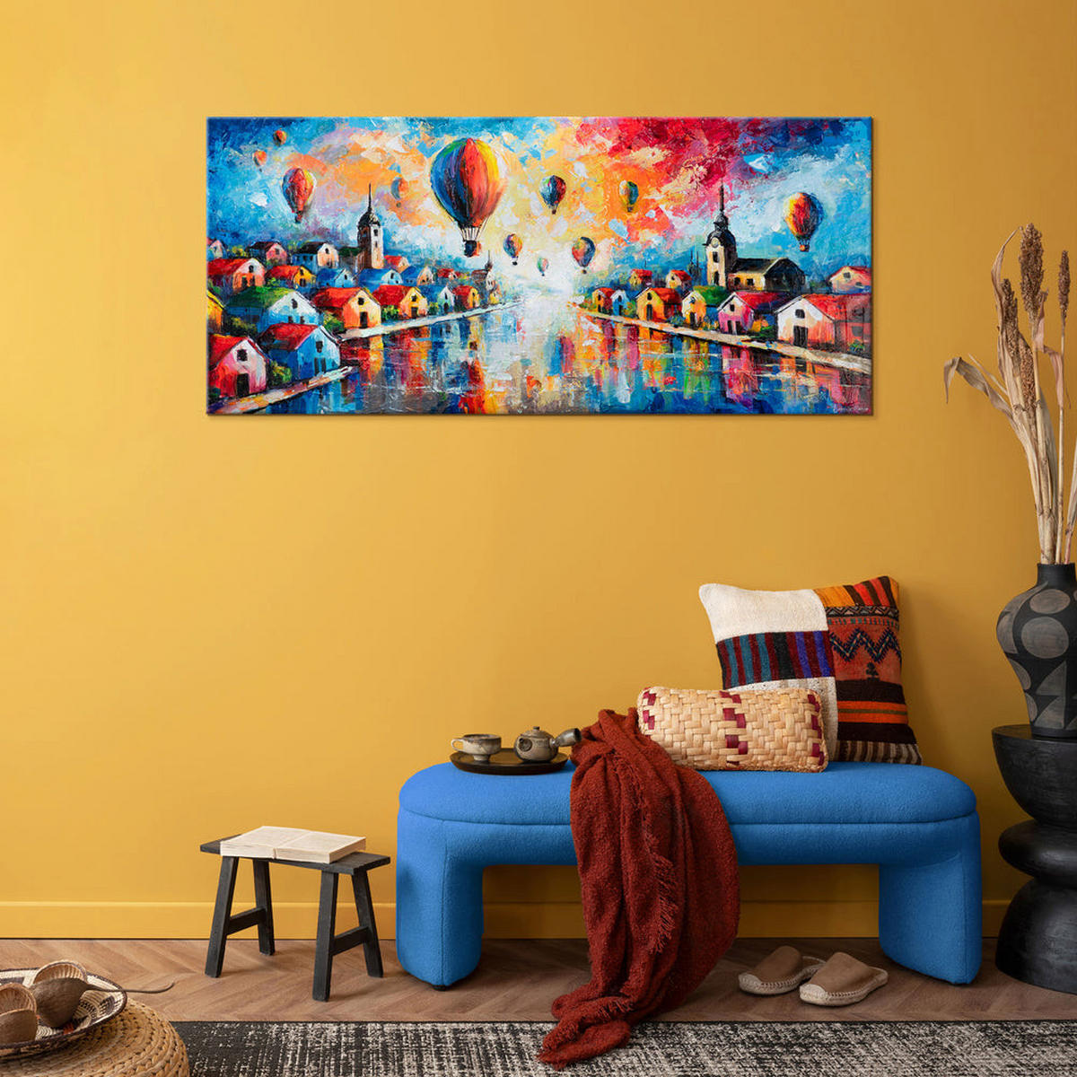 GEMÄLDE Himmlische Entfernungen auf Keilrahmen 115x50 cm - Multicolor, Holz (115/50cm) - YS-art gallery