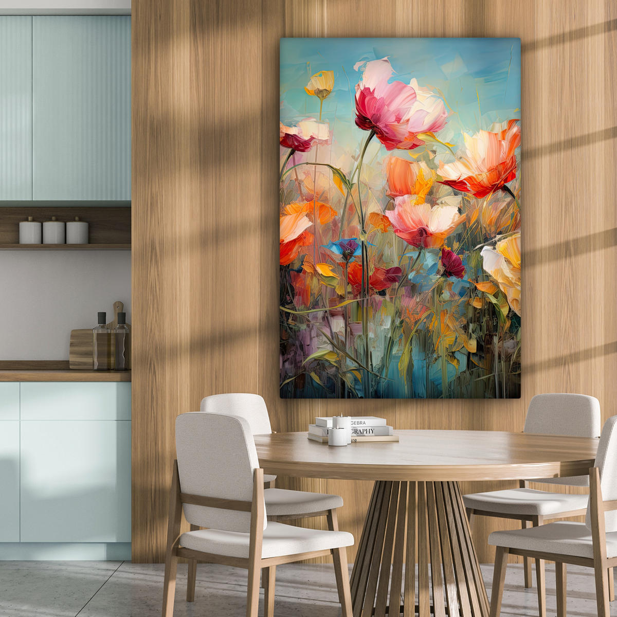 LEINWANDBILD Blumen - Aquarell - Kunst - Botanisch - Natur 90x140 cm - Orange, Textil (90/140cm) - MuchoWow