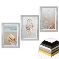WANDBILDER 3er Set - 20x30 cm Silberner Rahmen - Friedliche sommerliche Boho-Landschaften - Silberfarben, Kunststoff (20/30cm) - ArtPrintCave