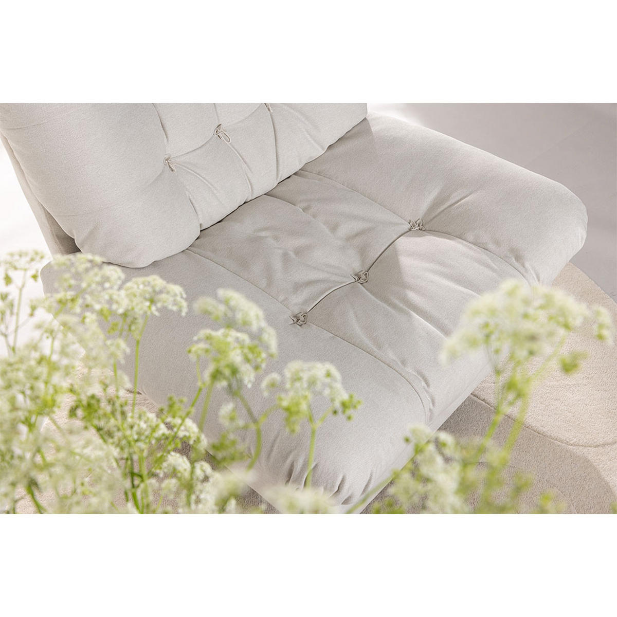 SESSEL, Florens, Offwhite, Metall / Polyester, 105 x 104 x 108 cm - Creme, Textil/Metall (105/108/104cm) - ebuy24