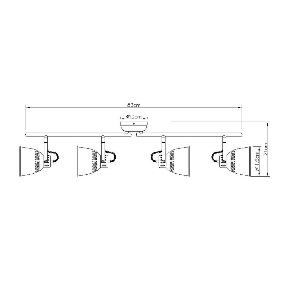 DECKENLEUCHTE Balken Grau Metall - Grau, Metall (83/11.5/21.6cm) - Globo Lighting