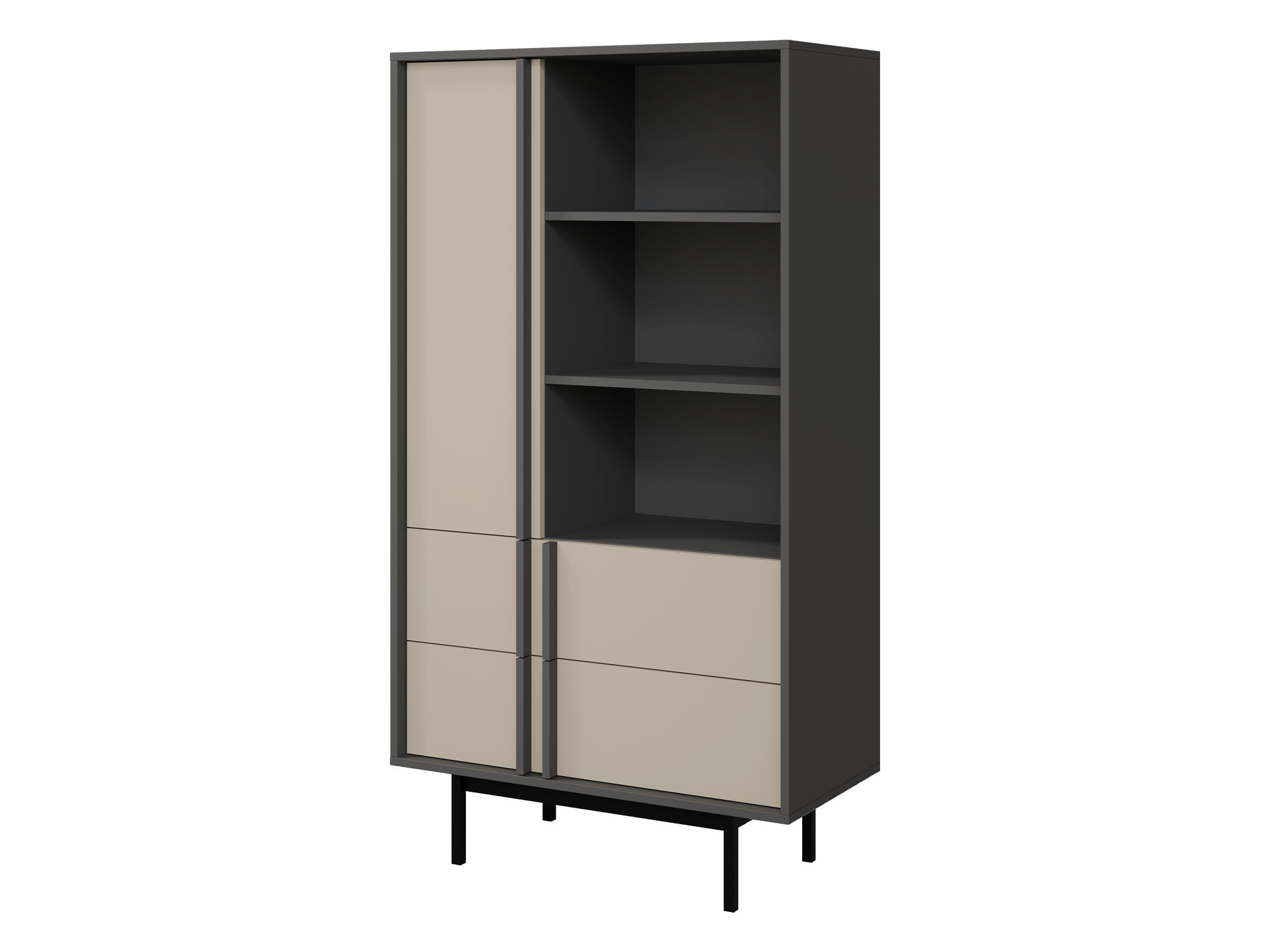 STANDREGAL Alsy 2S AL04 - Anthrazit/Beige, Holzwerkstoff/Kunststoff (83/155/43cm) - MIRJAN24