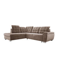 ECKSOFA LOTTA SALVADOR Bettkasten verstellbare Kopfstützen hochwertige Verarbeitung lose Rückenkissen freistehend LINKS 212x258x106 cm Cappuccino - Cappuccino, Holz/Textil (212/258cm) - DomoHome