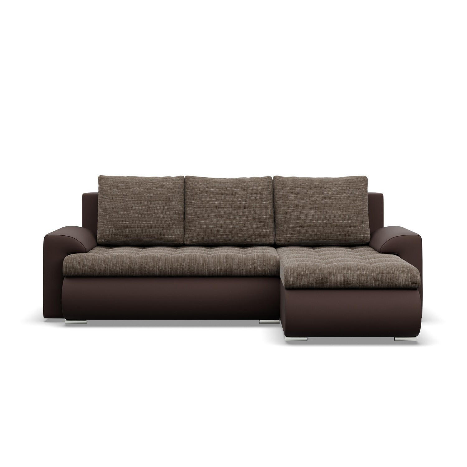 ECKSOFA RECHTS MIT SCHLAFFUNKTION FORESTA, Braun + Braun - Braun, Textil (230/159cm) - Mebligo