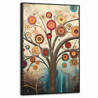 LEINWAND Bilder mit Rahmen - Baum - Baum des Lebens - Farbe - 60x90 - Braun, Textil (60/90cm) - MuchoWow