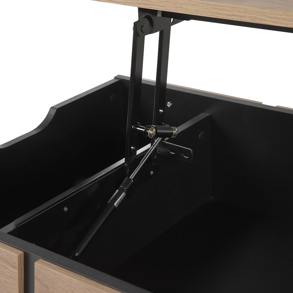 COUCHTISCH heller Holzfarbton/schwarz rechteckig Blackpool - Hellbraun/Schwarz, Holzwerkstoff (59/107/37cm) - Beliani