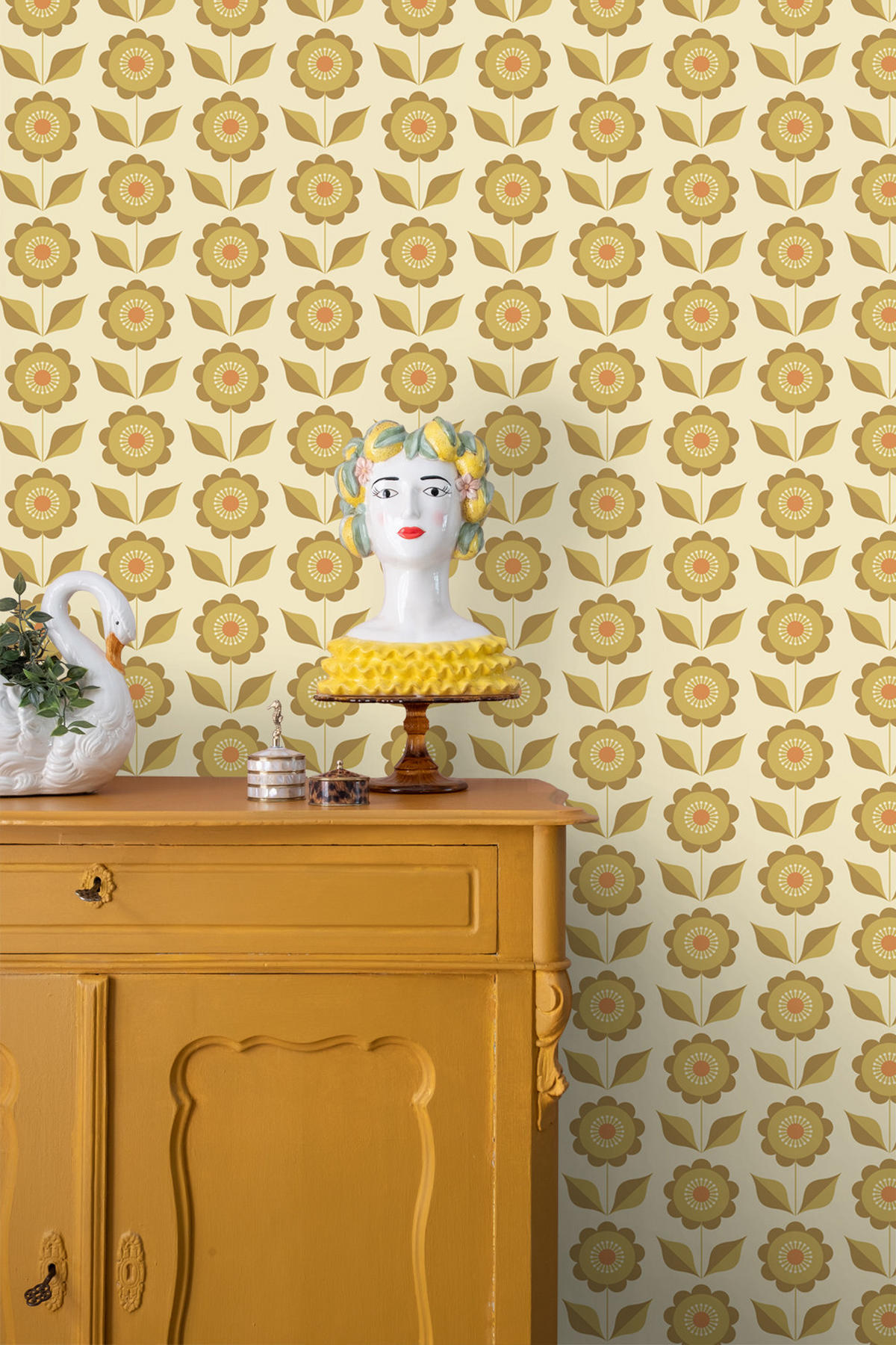 TAPETE Blumen 50 x 900 cm - Gelb, Papier (50/900cm) - ESTAhome