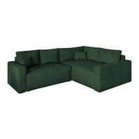 ROHOVÁ SEDAČKA ERONIS zelená barva - šedá/zelená barva, dřevo/textil (265/194cm) - MASSENO