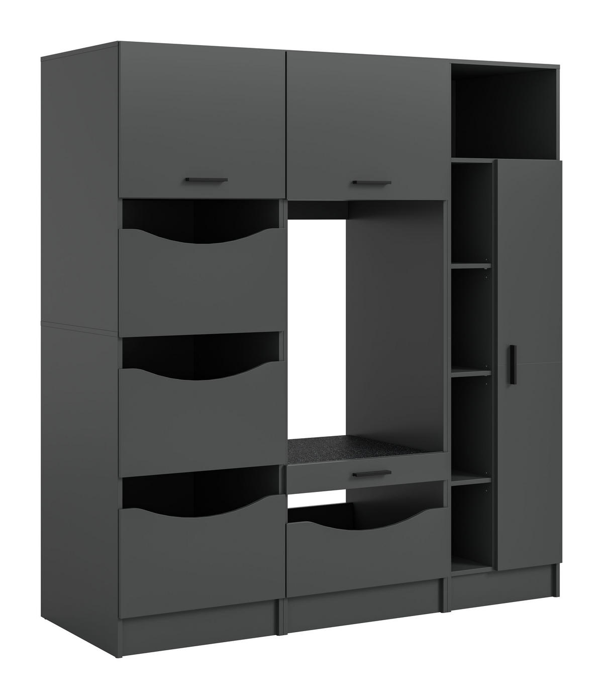 WASCHMASCHIENENUMBAU Set FREE (B/H/T: ca. 176/195/68 cm) in anthrazit/anthrazit - Anthrazit, Holzwerkstoff (176/195/68cm) - Homes & Jones