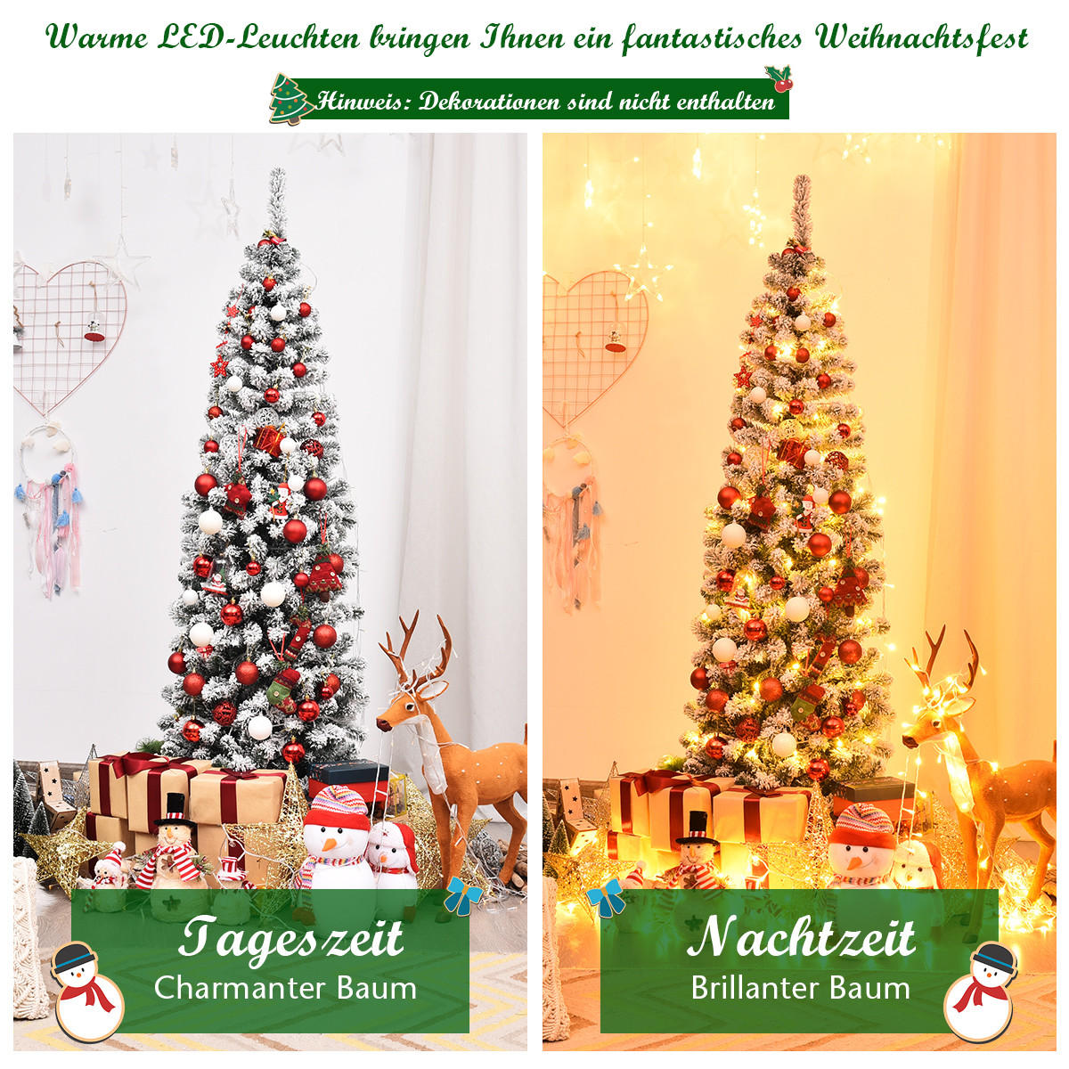 WEIHNACHTSBAUM Grün - Grün, Kunststoff (180cm) - COSTWAY