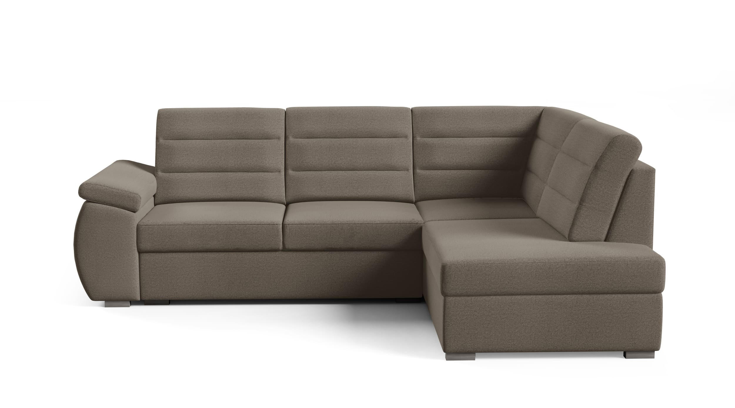 ECKSCHLAFSOFA - Ecksofa Gardenia - Braun -Rechts - Braun, Holzwerkstoff (264/190cm) - Möblo
